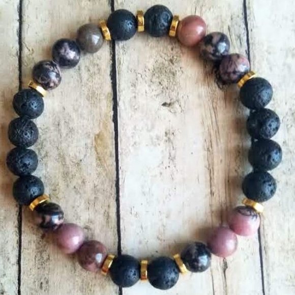 8" Rhodonite Diffuser Bracelet - Picture 2 of 2